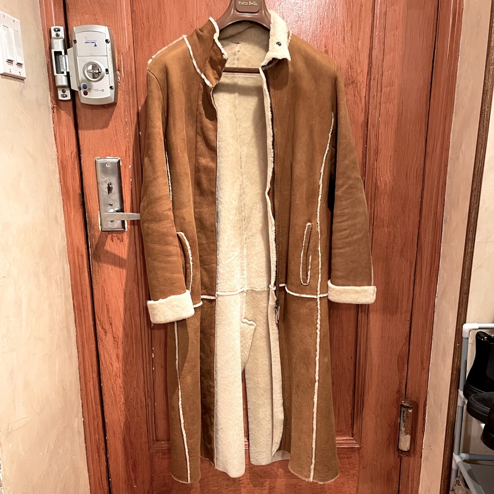 Burberry 100% sheepskin shearling coat.